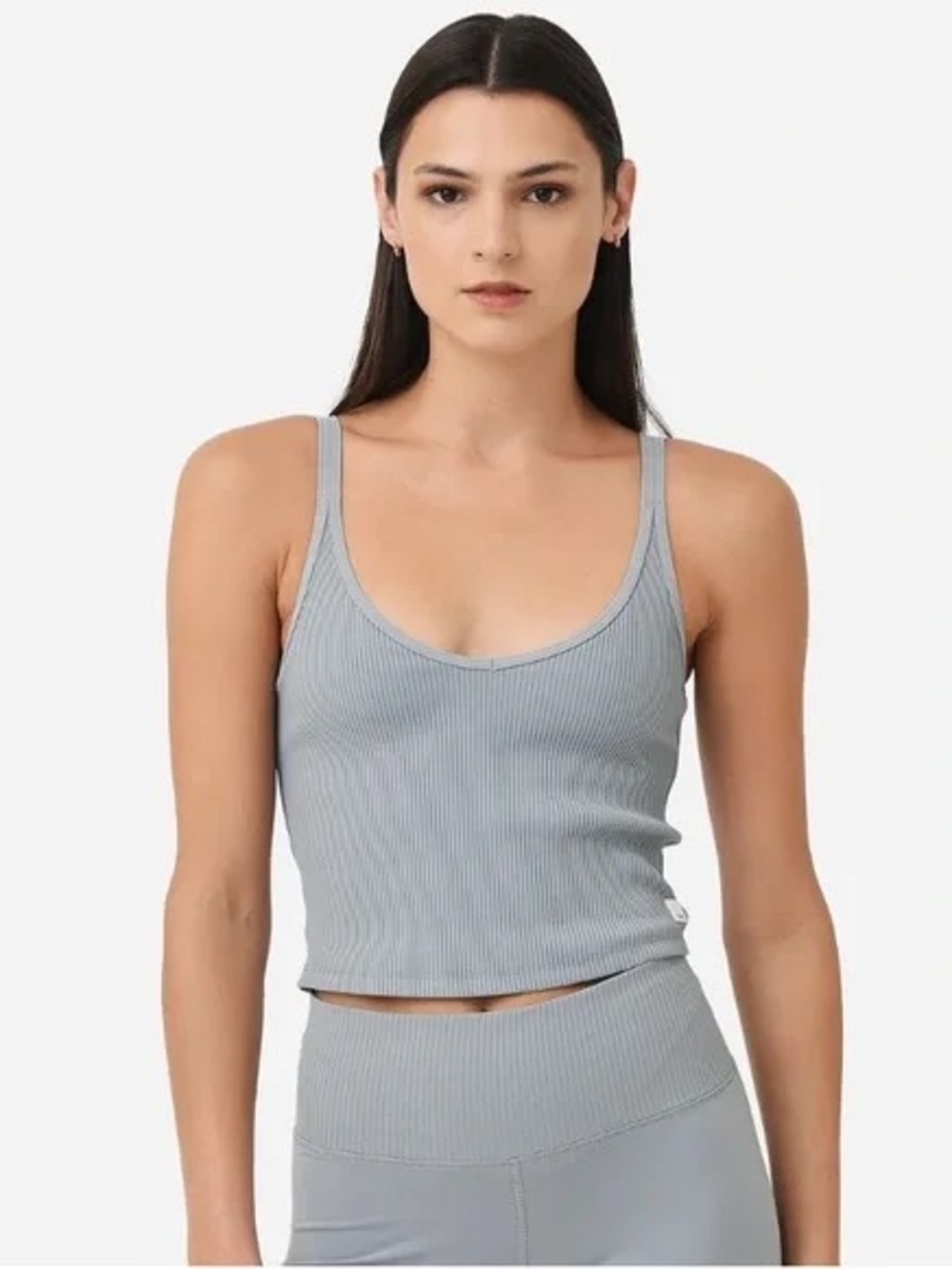 Vuori Women’s Rib Crop Tank - Light Cloud Medium